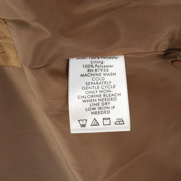 Susan Graver Jacket Plus Size 1X Camel Beige Faux Suede Lined Long Blazer Pocket - Picture 7 of 14